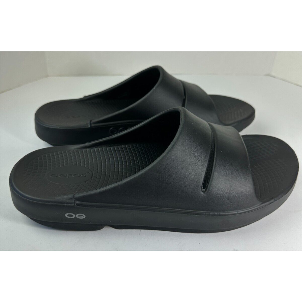 OOFOS OOahh Recovery Slides Black Slip On Sandals Mens Size 11 Women’s 13 Unisex - Picture 6 of 11